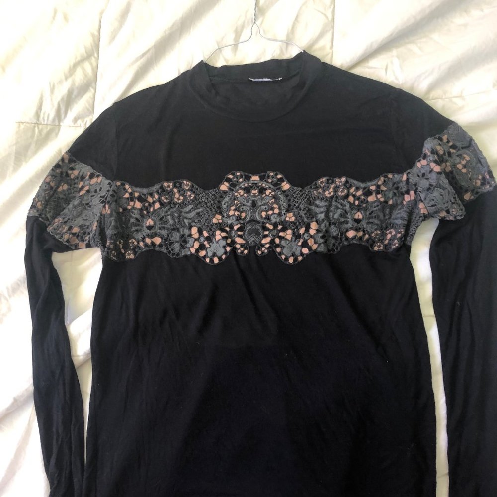 Embellished Long Sleeve Cotton Zara Shirt